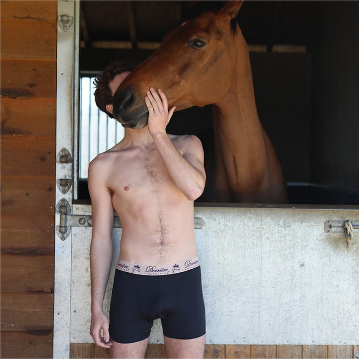 2022 Derriere Equestrian Mens Performance Seamless Shorty Underwear DEPSSM14 - Black